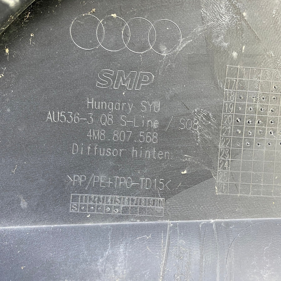 Audi Q8 S-Line Arka Tampon Difüzörü 4M8807521C Orijinal Çıkma 2018-2024