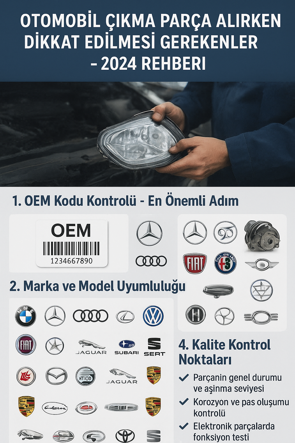 Otomobil Çıkma Parça Alırken Dikkat Edilmesi Gerekenler - 2024 Rehberi