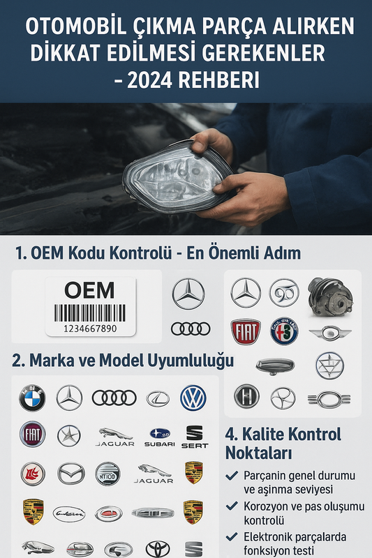 Otomobil Çıkma Parça Alırken Dikkat Edilmesi Gerekenler - 2024 Rehberi
