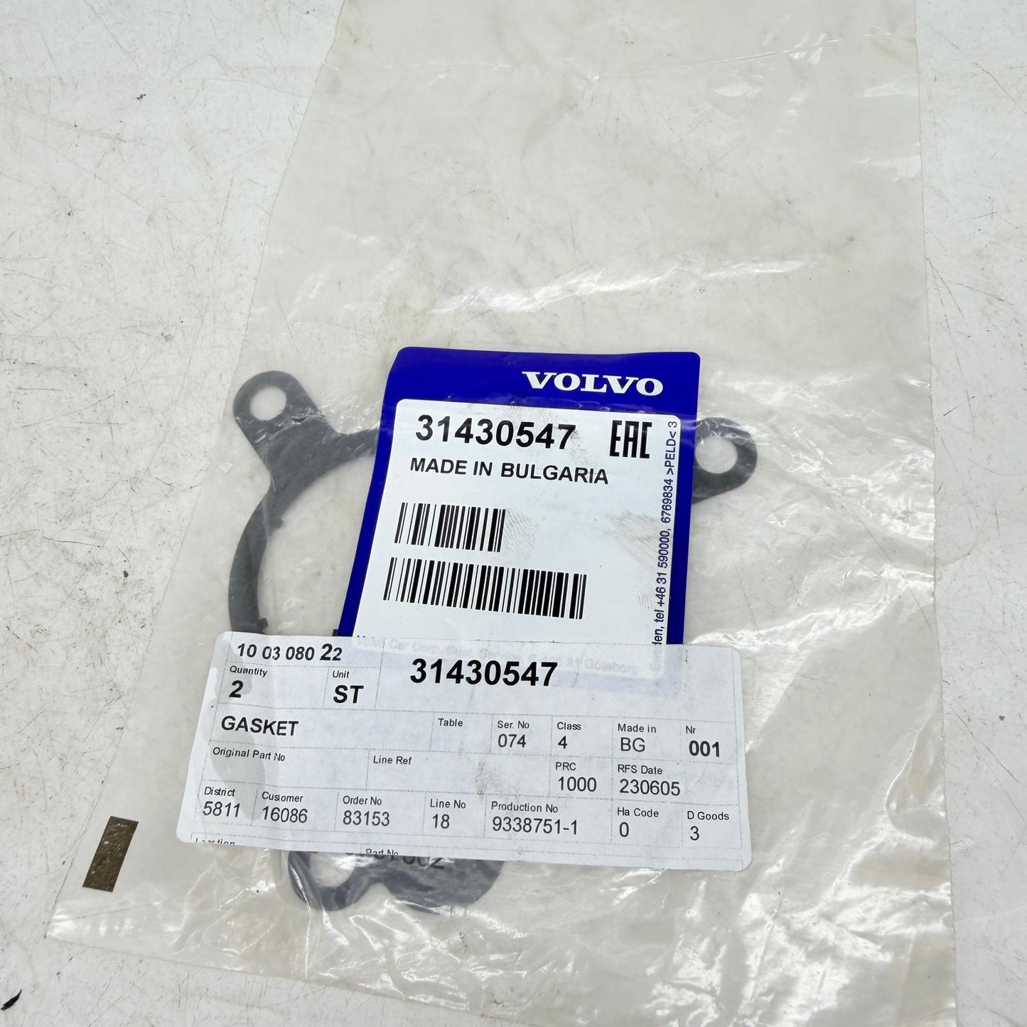Volvo S60 V40 S90 XC60 XC90 Vakum Pompa Contası 31430547 En Uygun Oto Parça