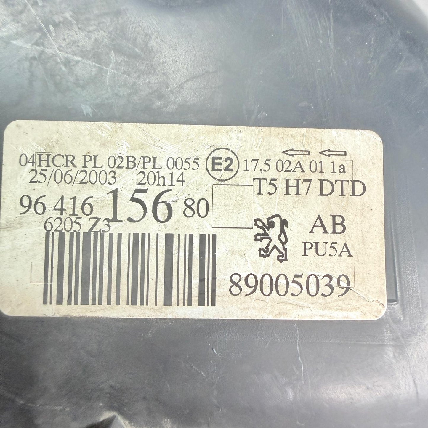 Peugeot 307 Sağ Far Sisli 89005039
