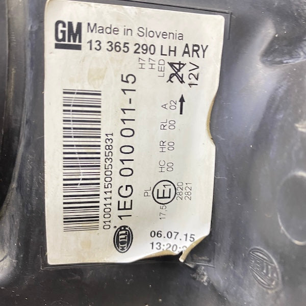 Opel Astra J Sol Far Halojen/LED 13-15 13365290 Orijinal Çıkma En Uygun Oto Parça