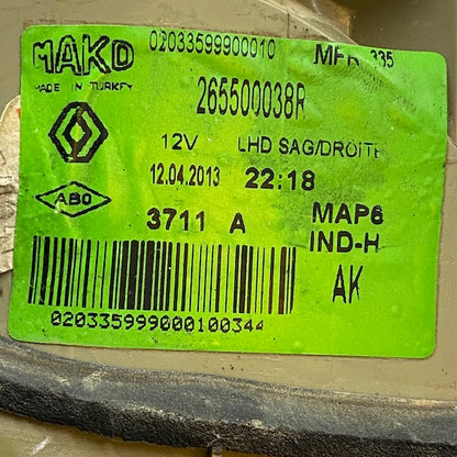Renault Fluence Sağ İç Stop Lambası 265500038R En Uygun Oto Parça