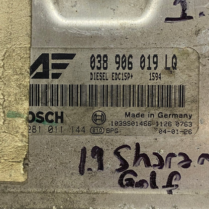 Volkswagen Sharan Motor Beyni 038906019L9 Orijinal Çıkma ECU